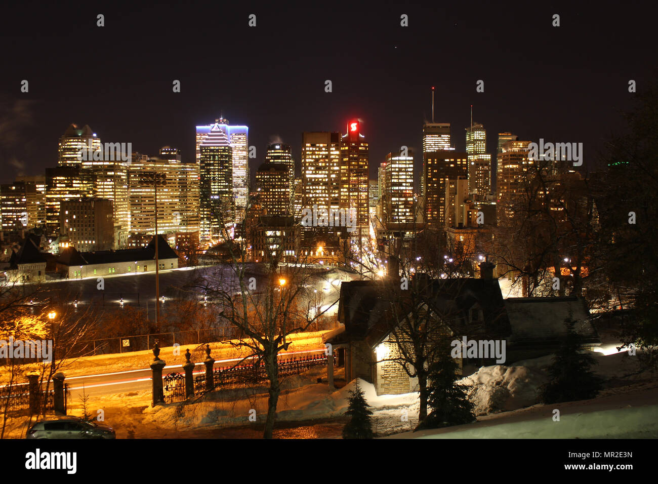 Montreal Skyline di inverno Foto Stock