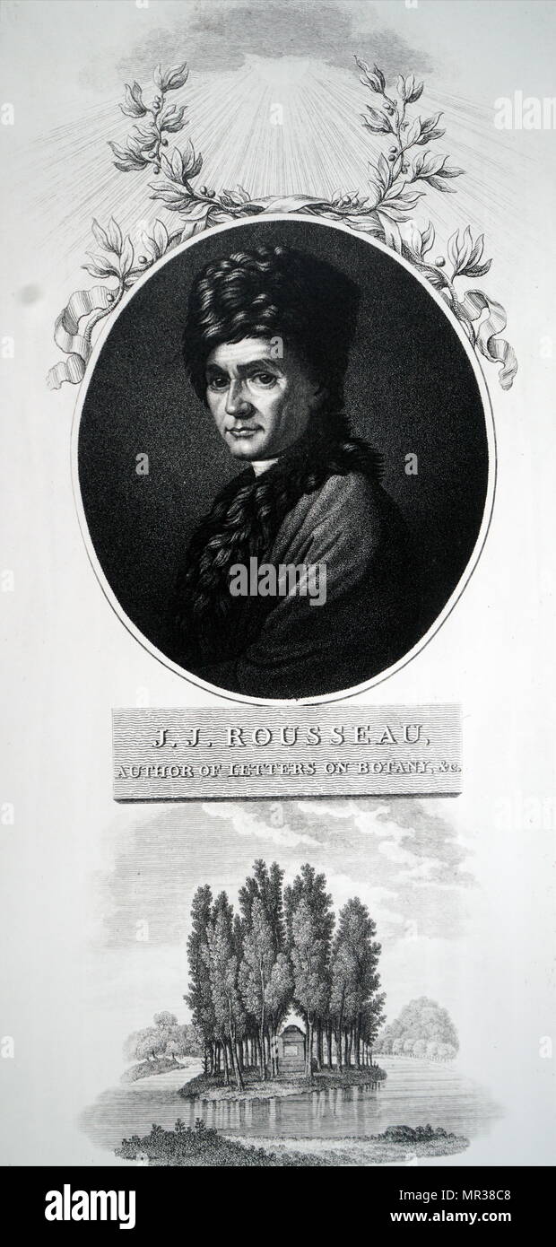 Ritratto di Jean Jacques Rousseau (1712-1778) un francofono filosofo ginevrino, scrittore e compositore. Datata del XIX secolo Foto Stock