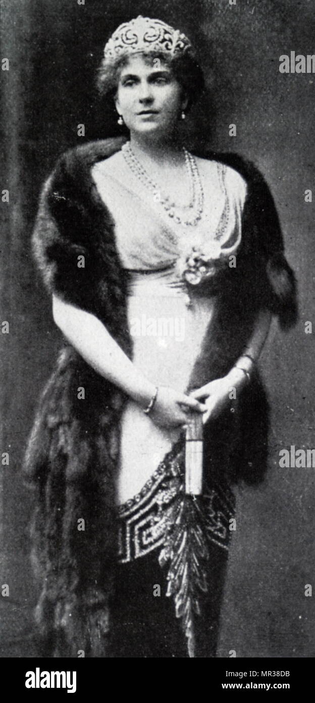 Fotografia di Victoria Eugenia di Battenberg (1887-1969) regina di Spagna come la moglie del re Alfronso XIII. In data xx secolo Foto Stock