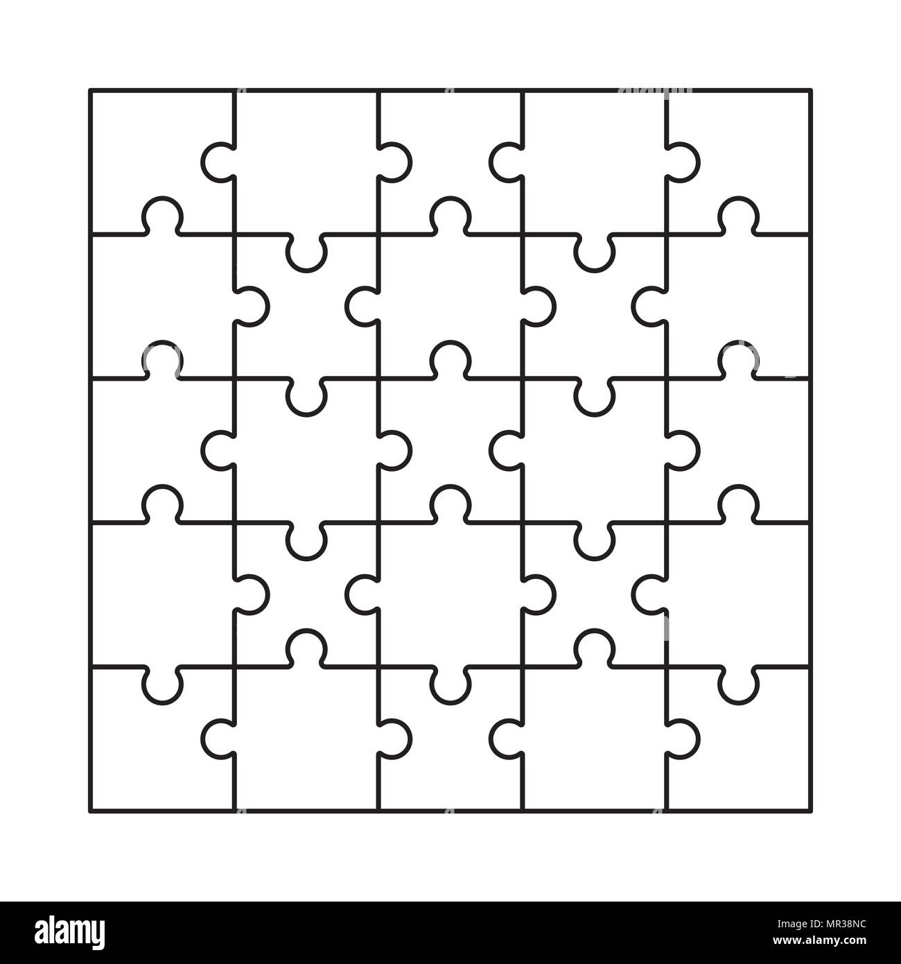 Puzzle blank template vettoriale. Illustrazione Vettoriale