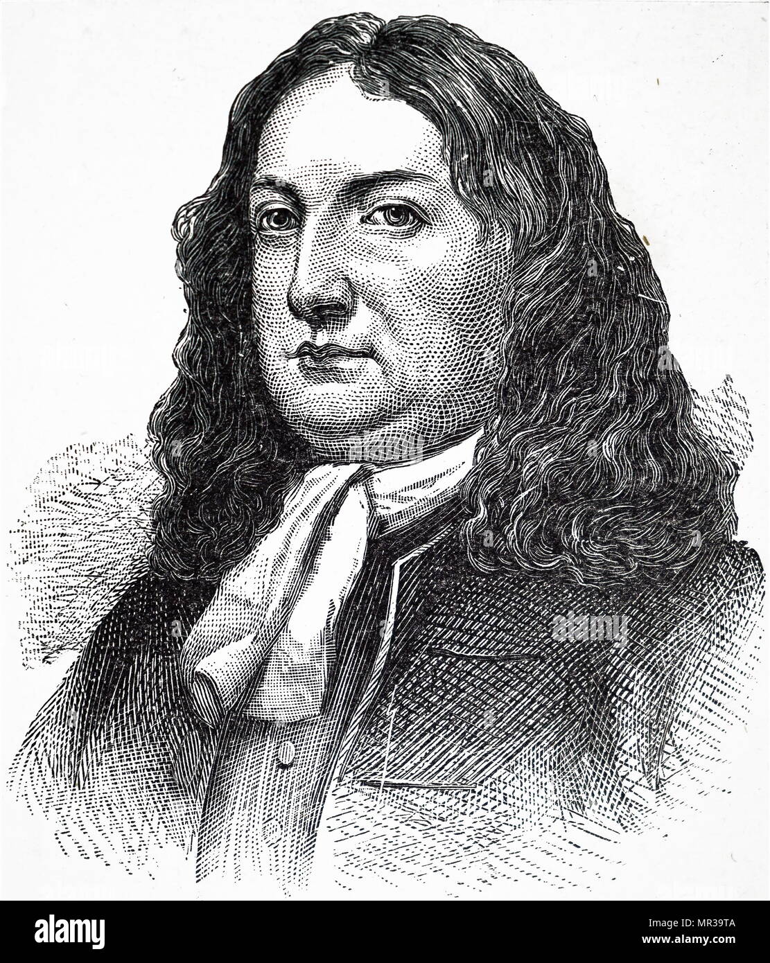 Ritratto di William Penn (1644-1718) un inglese immobiliare di imprenditore, filosofo, inizio Quaker, fondatore dello Stato della Pennsylvania. Datata del XIX secolo Foto Stock