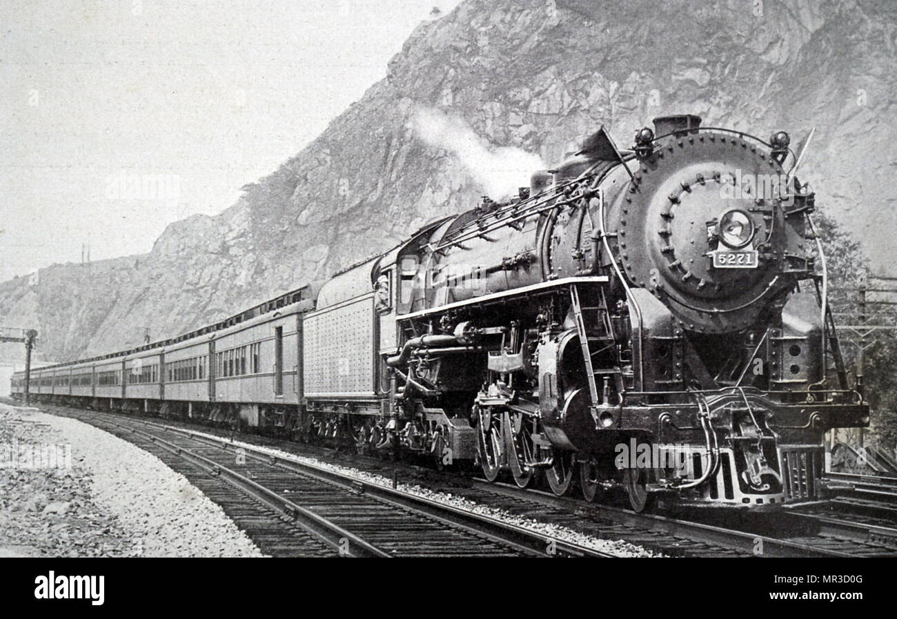 Fotografia del R. locomotore 'Hudson " sul New York Central line. In data xx secolo Foto Stock