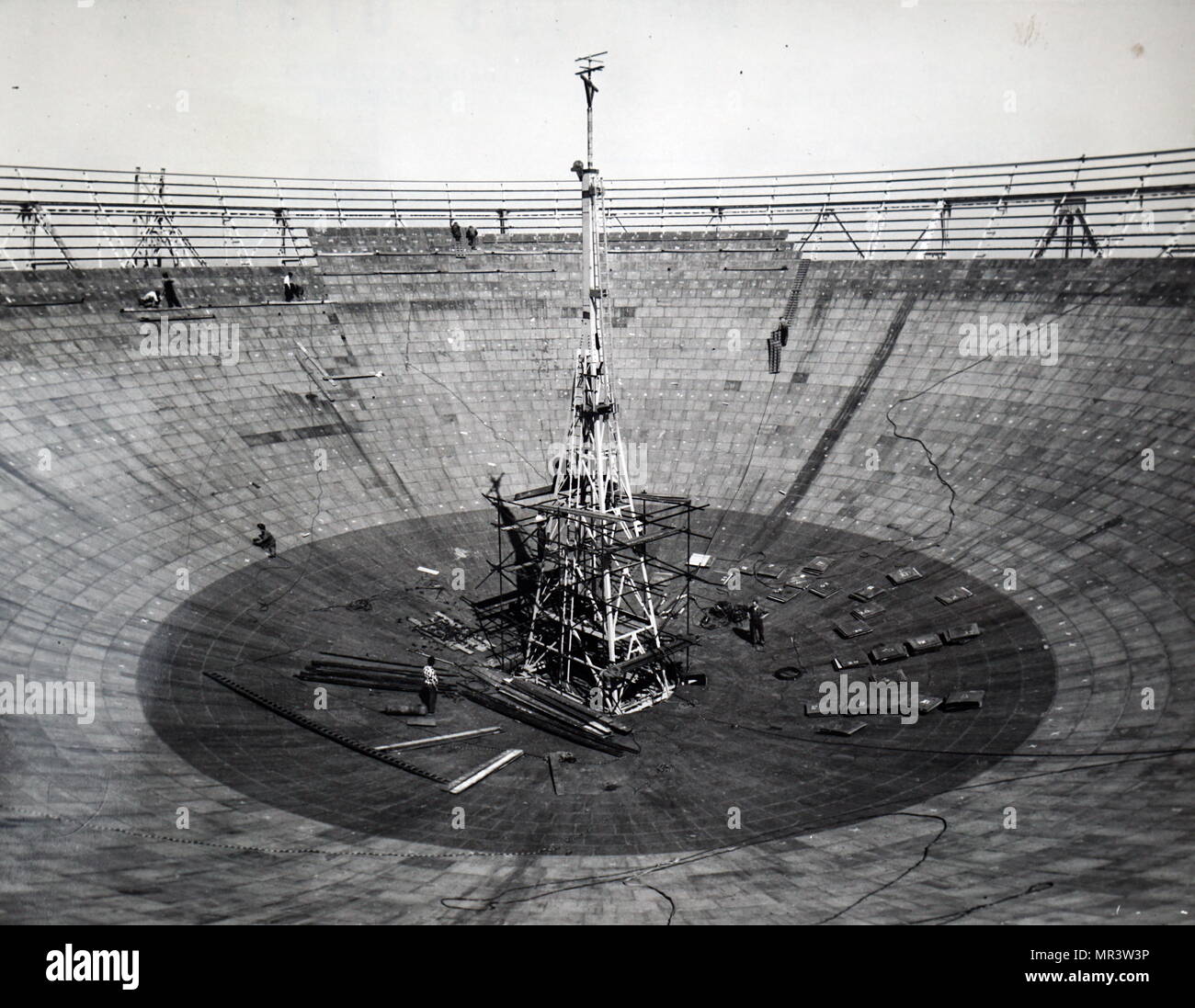 Fotografia del Jodrell Bank radio telescopio al Jodrell Bank, Università di Manchester. In data xx secolo Foto Stock