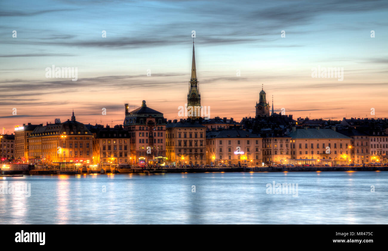 La capitale svedese a Stoccolma. Die schwedische Hauptstadt Stoccolma. Foto Stock