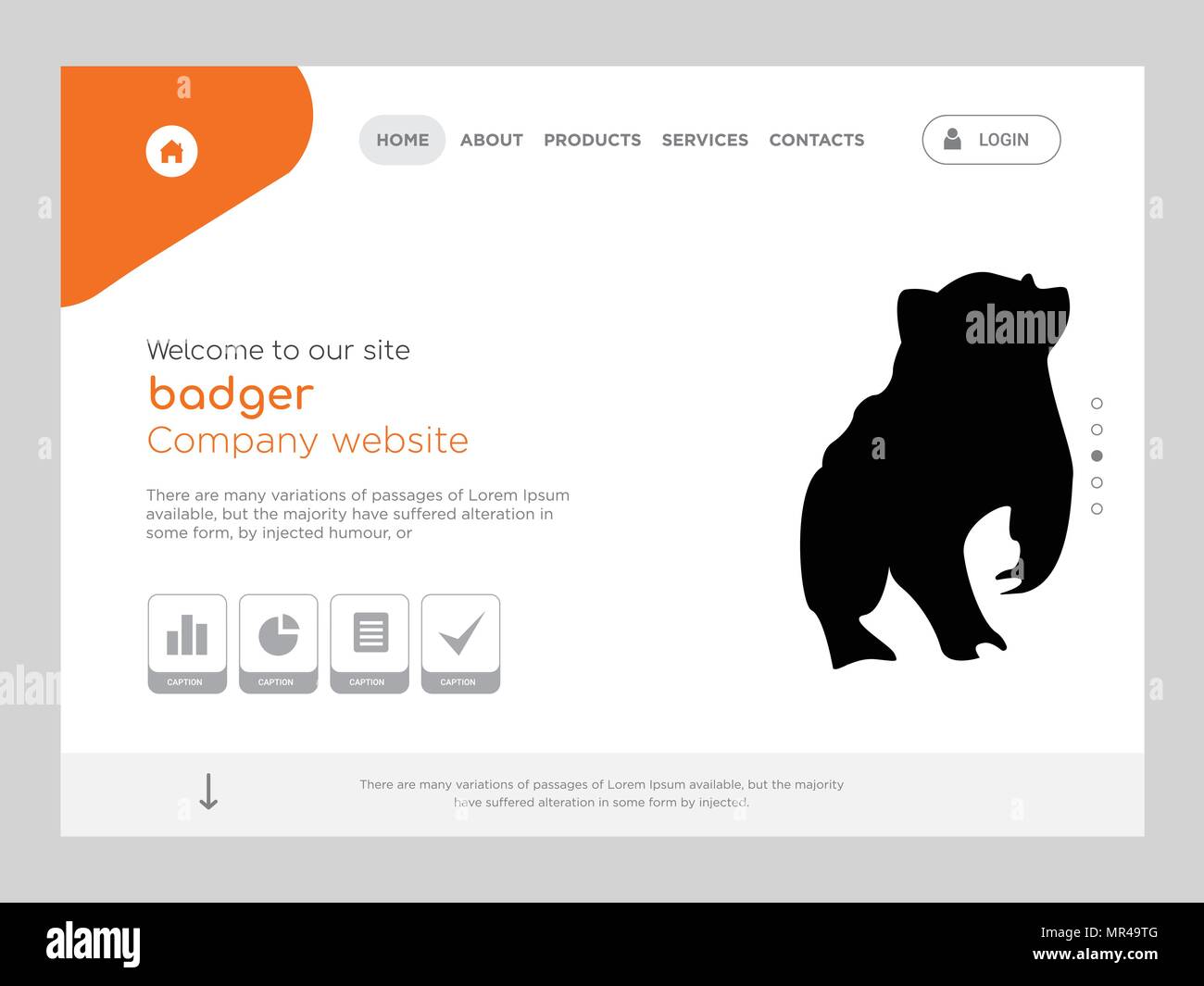 La qualità di una pagina badger Website template EPS vettoriali, moderno Web Design con piatto e gli elementi di interfaccia utente illustrazione del paesaggio, ideale per landing page Illustrazione Vettoriale