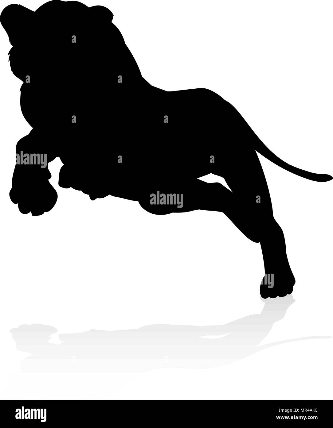 Silhouette Lions Illustrazione Vettoriale