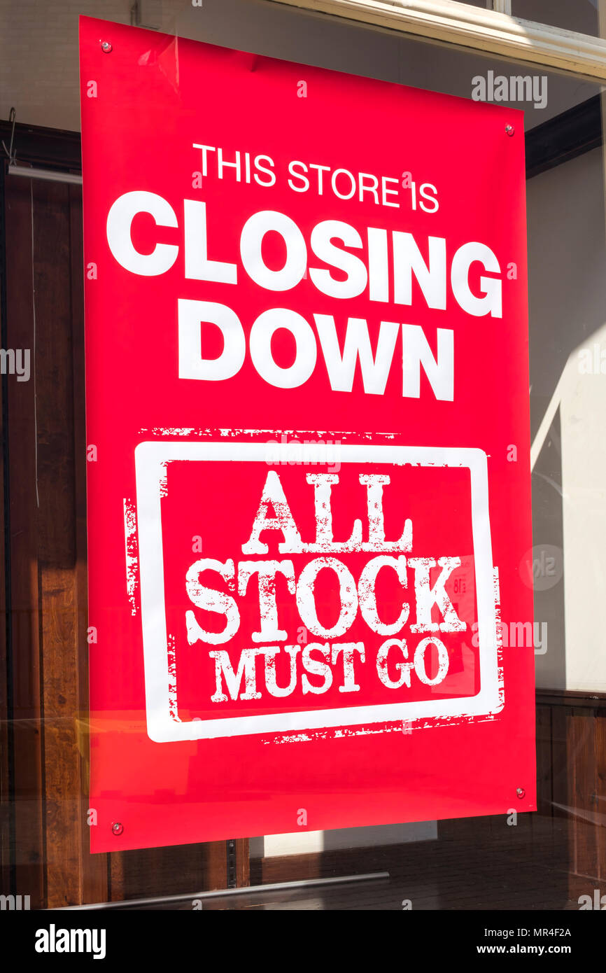 La chiusura dei negozi Foto Stock