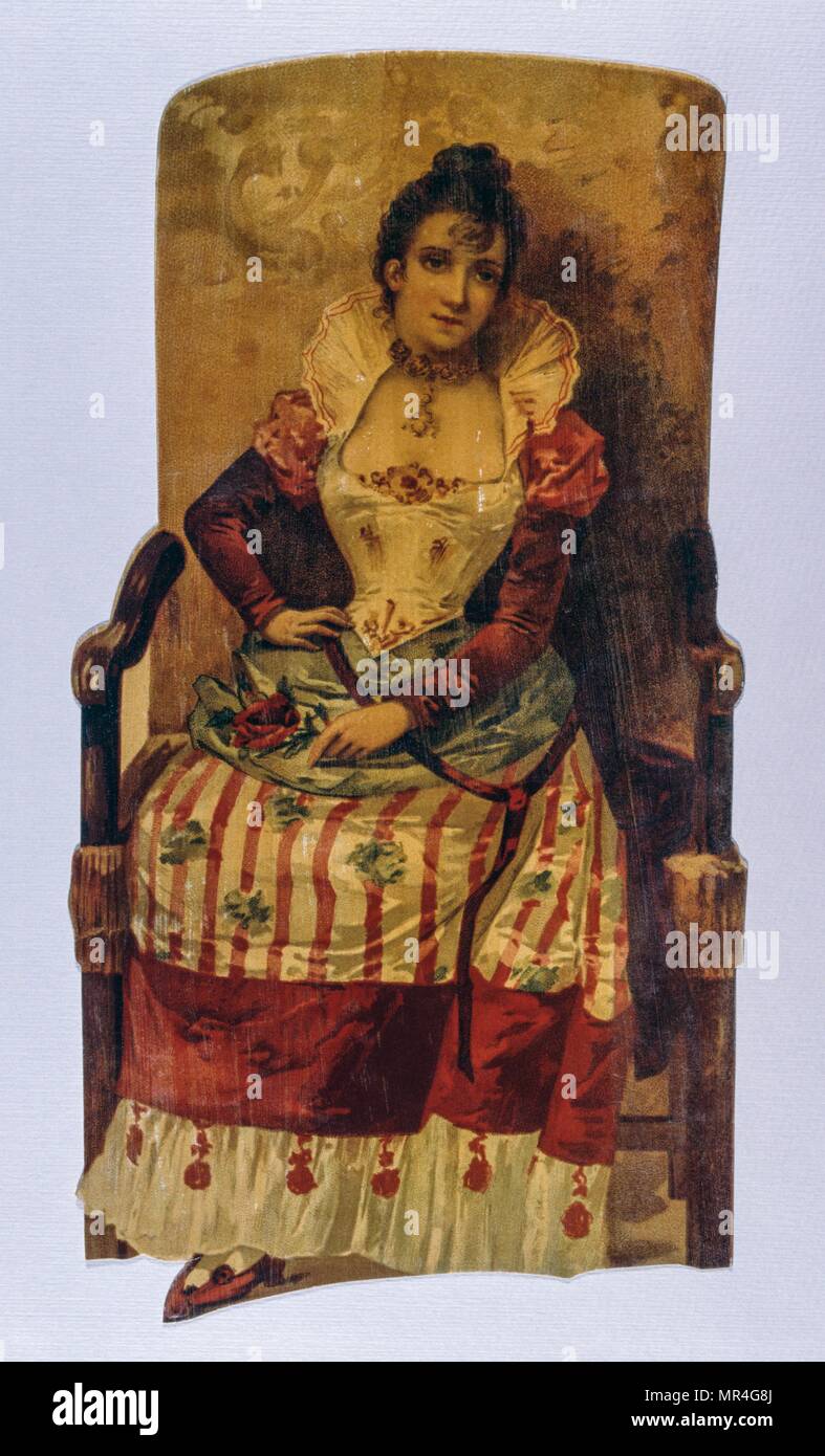 Cartolina francese raffigurante una giovane donna 1900 Foto Stock