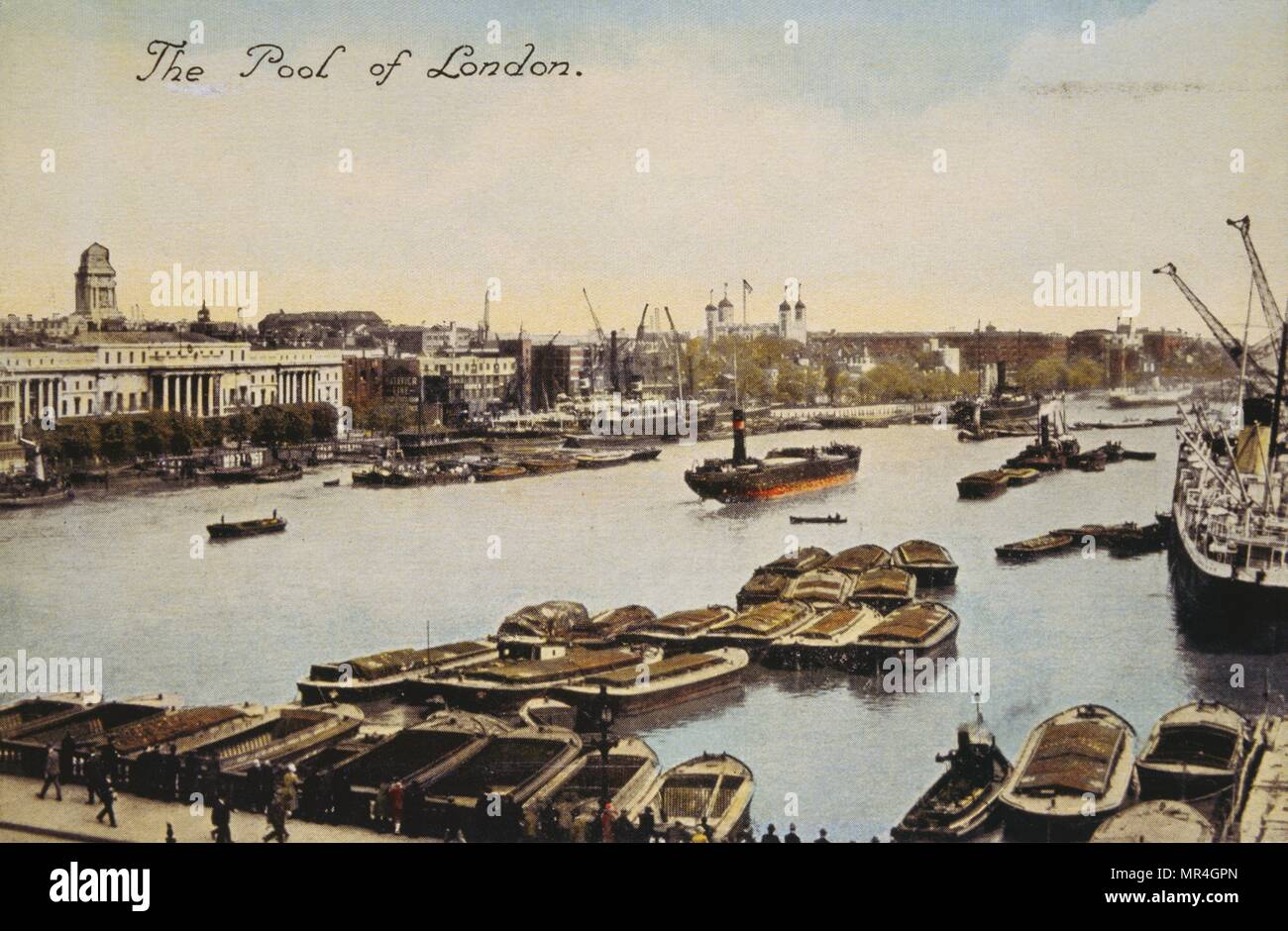Cartolina inglese raffigurante il porto di Londra 1900 Foto Stock