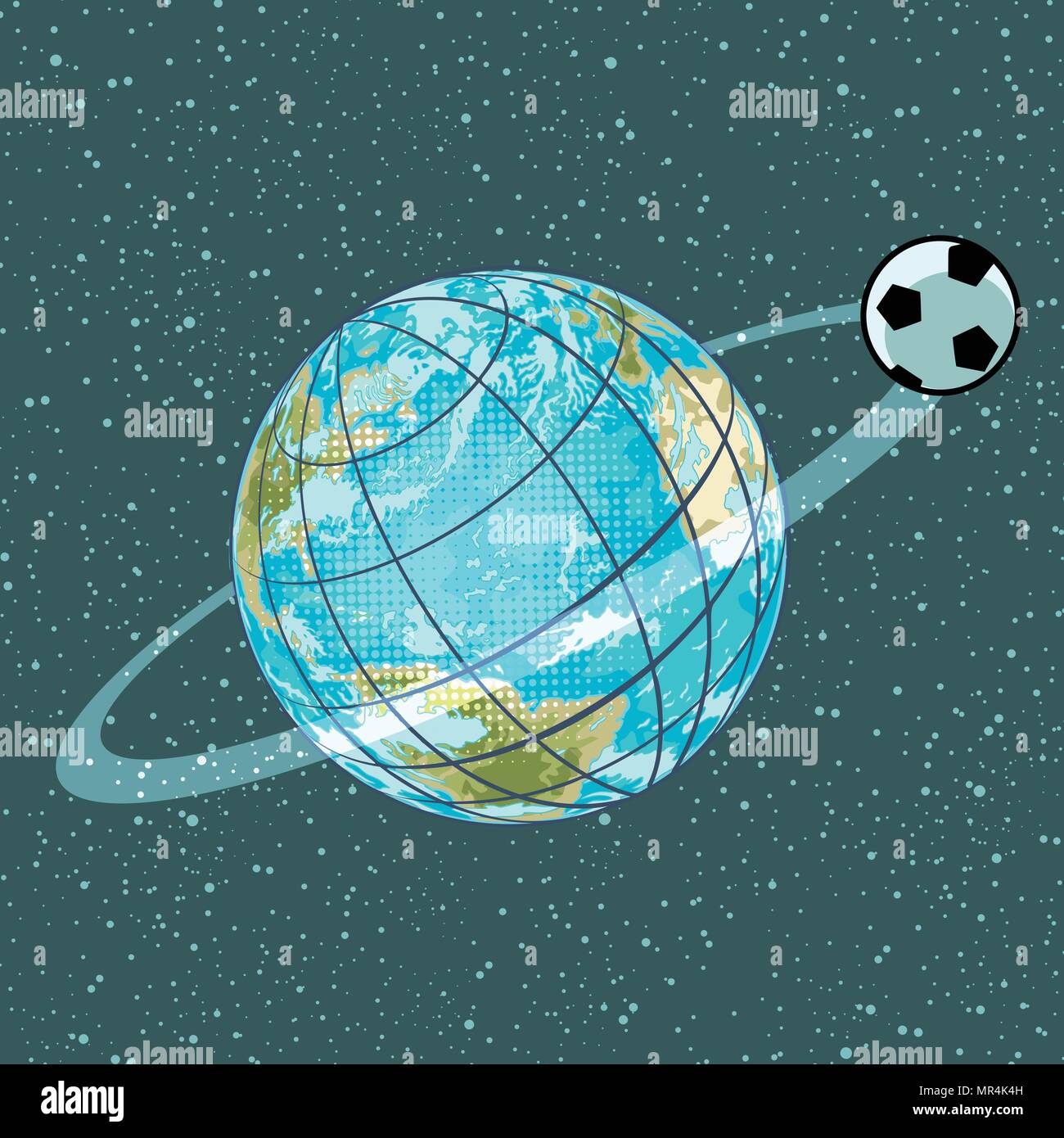 Football soccer ball pianeta terra campionato Illustrazione Vettoriale