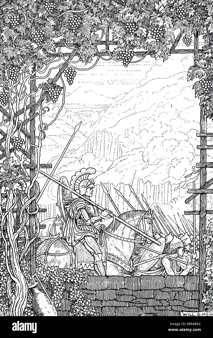 Incisione raffigurante Brasidas, i più illustri Spartan officer durante il primo decennio di guerra del Peloponneso. In data xx secolo Foto Stock