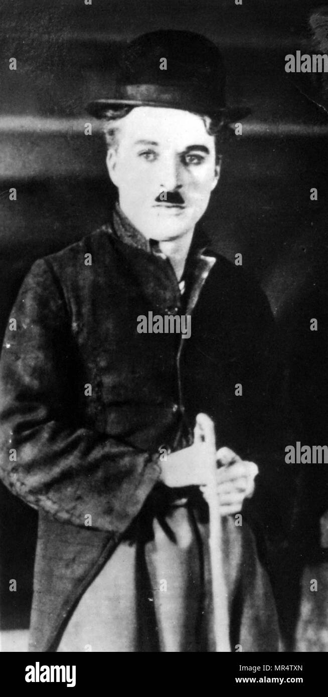 Ritratto fotografico di Charlie Chaplin (1889-1977) un inglese un attore comico, regista e compositore che ha raggiunto la fama in epoca di film muto. In data xx secolo Foto Stock
