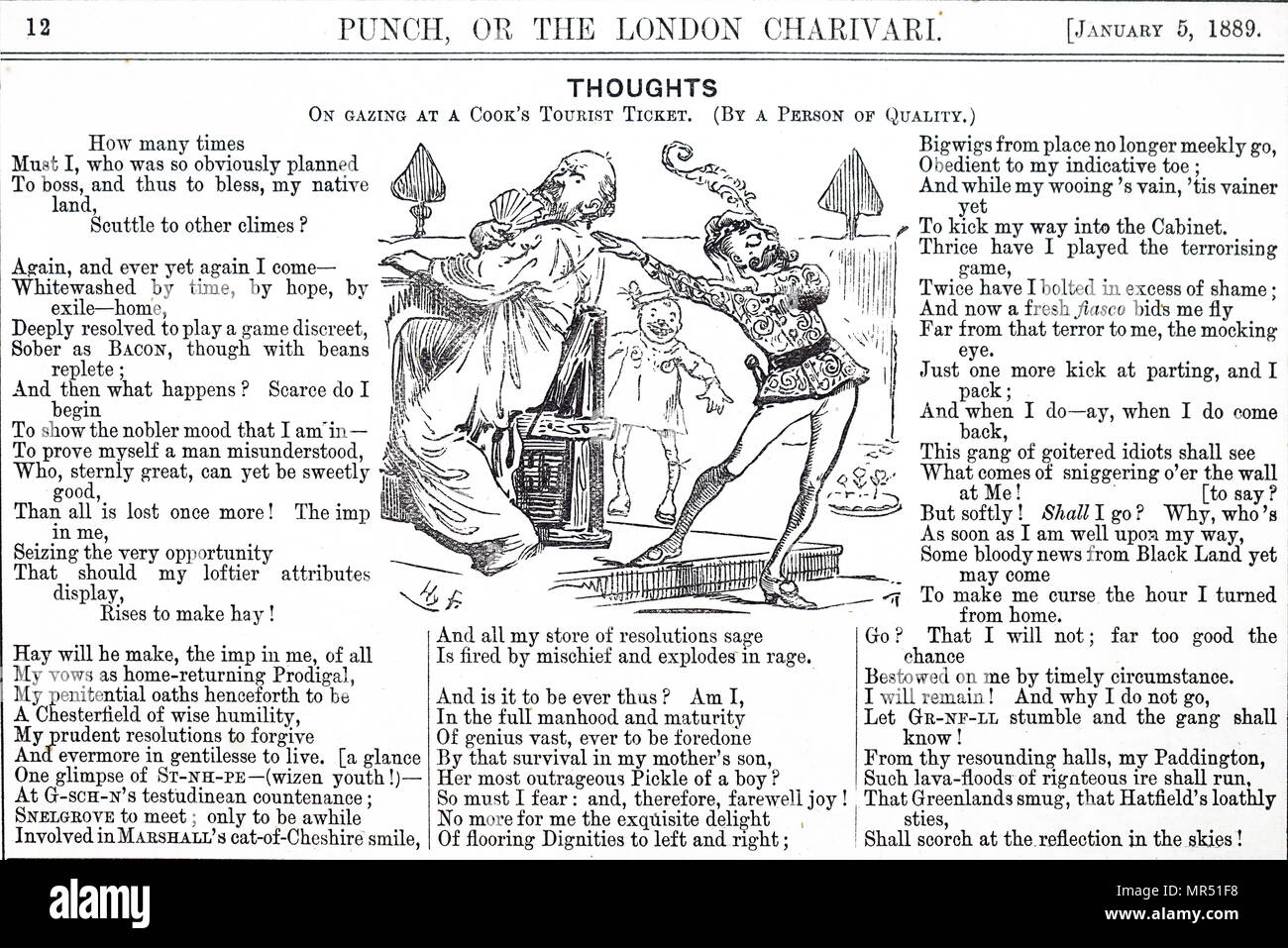 Cartoon Commentando Un Cuoco Biglietto Turistico Da Parte Di Una Persona Di Qualita Datata Del Xix Secolo Foto Stock Alamy