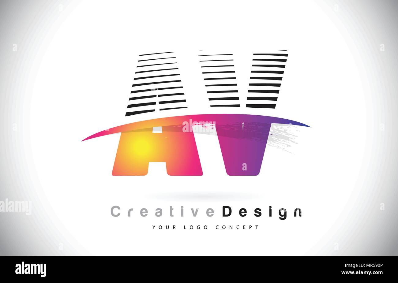 Av Una Lettera V Logo Design Creative Con Linee E Swosh In