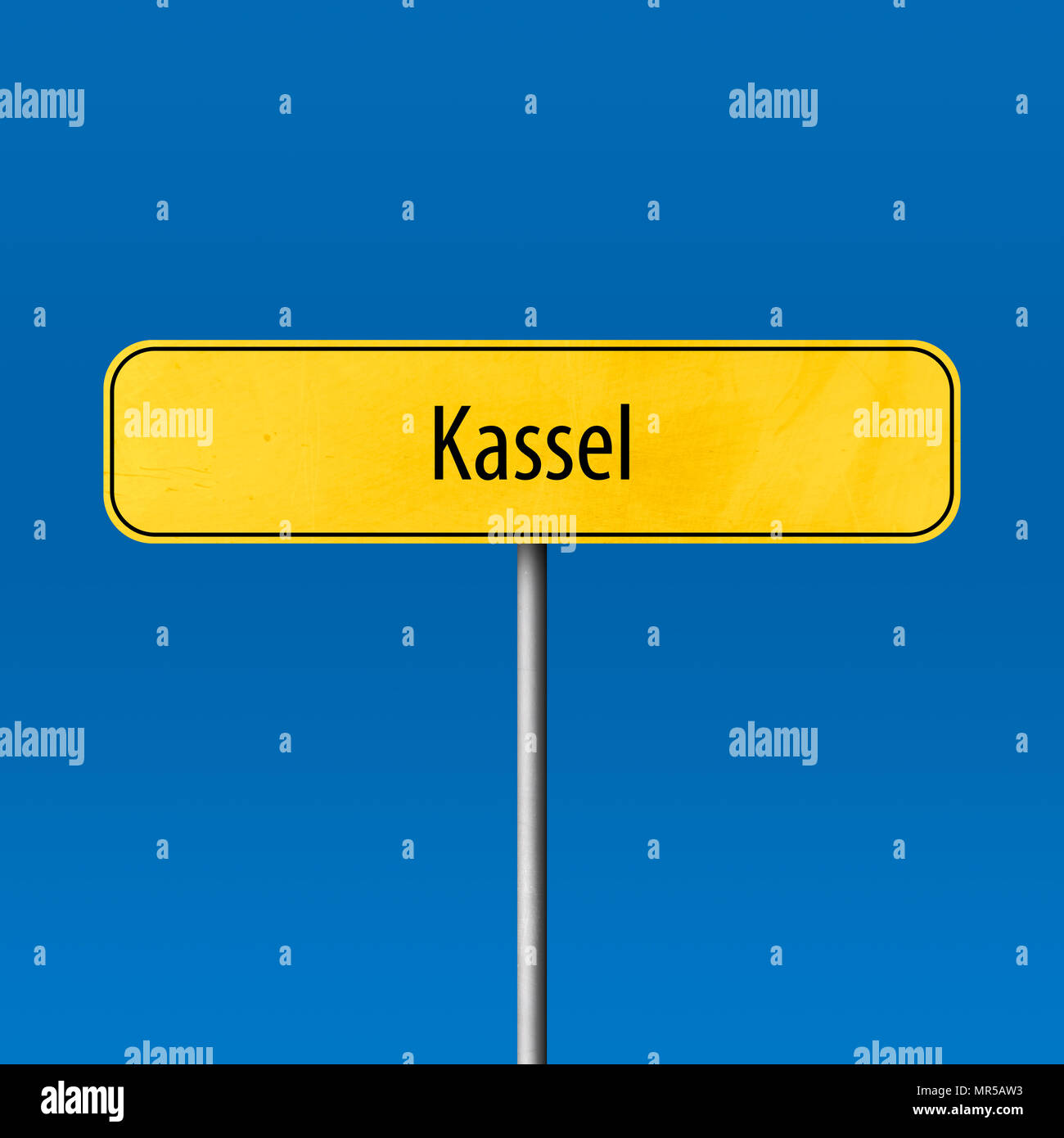 Kassel - town segno, luogo nome sign Foto Stock