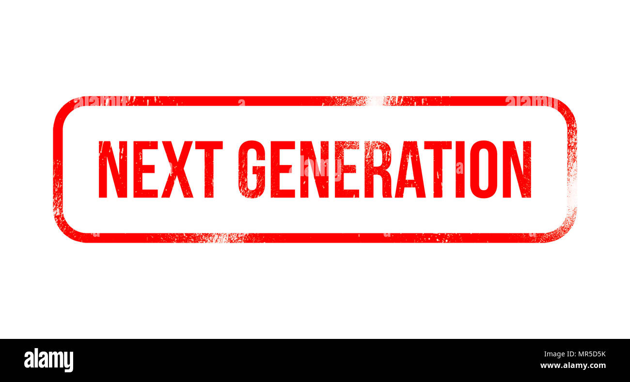 Next generation - rosso gomma grunge, timbro Foto Stock