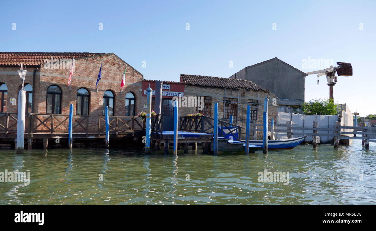 Murano nella Laguna veneziana, Italia settentrionale. Si trova a circa 1,5 chilometri (0.9 miglia) a nord di Venezia. Essa è famosa per la fabbricazione del vetro Foto Stock