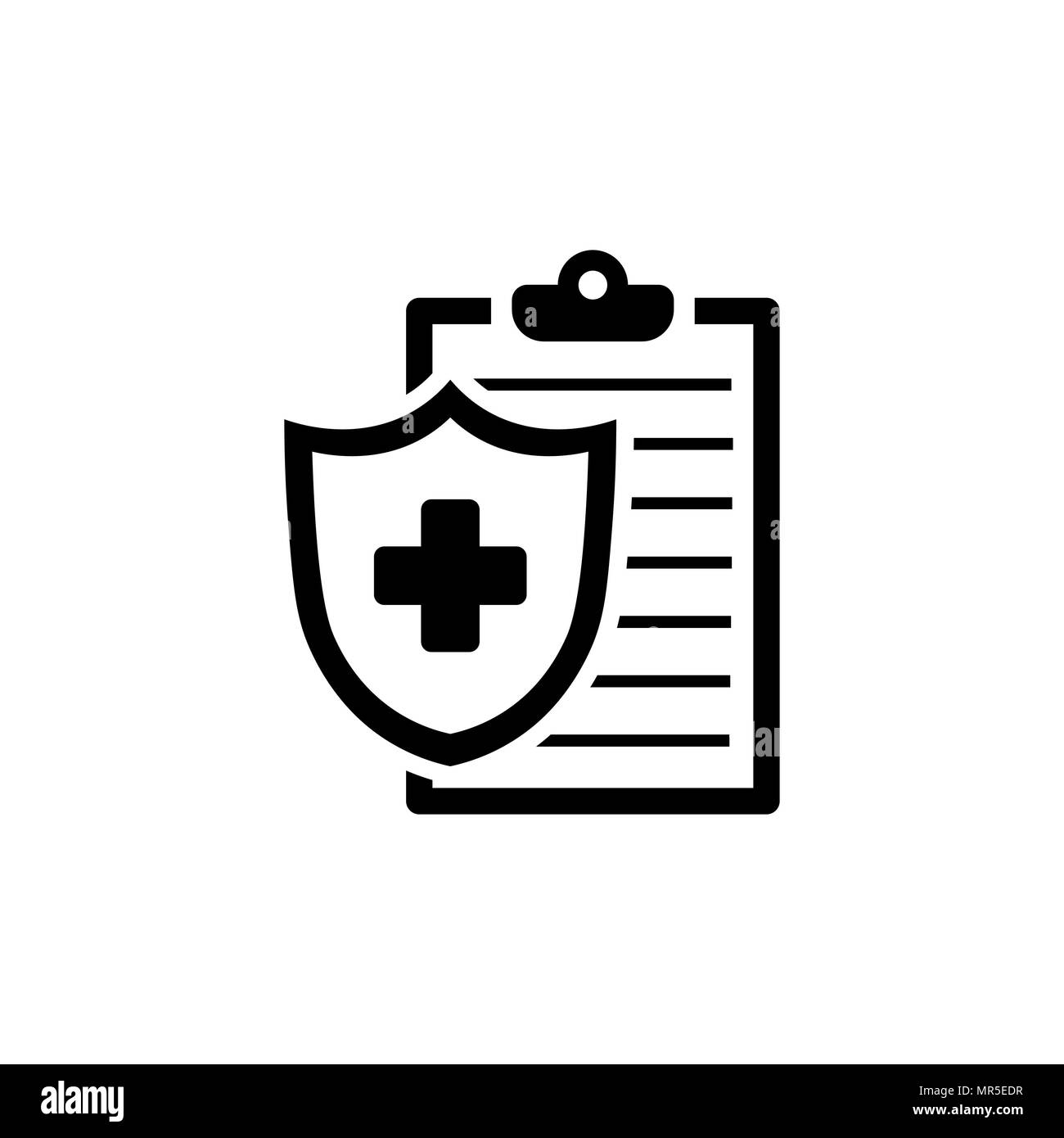 Assicurazione medica e la relativa icona. Assicurazione sanitaria simbolo Illustrazione Vettoriale