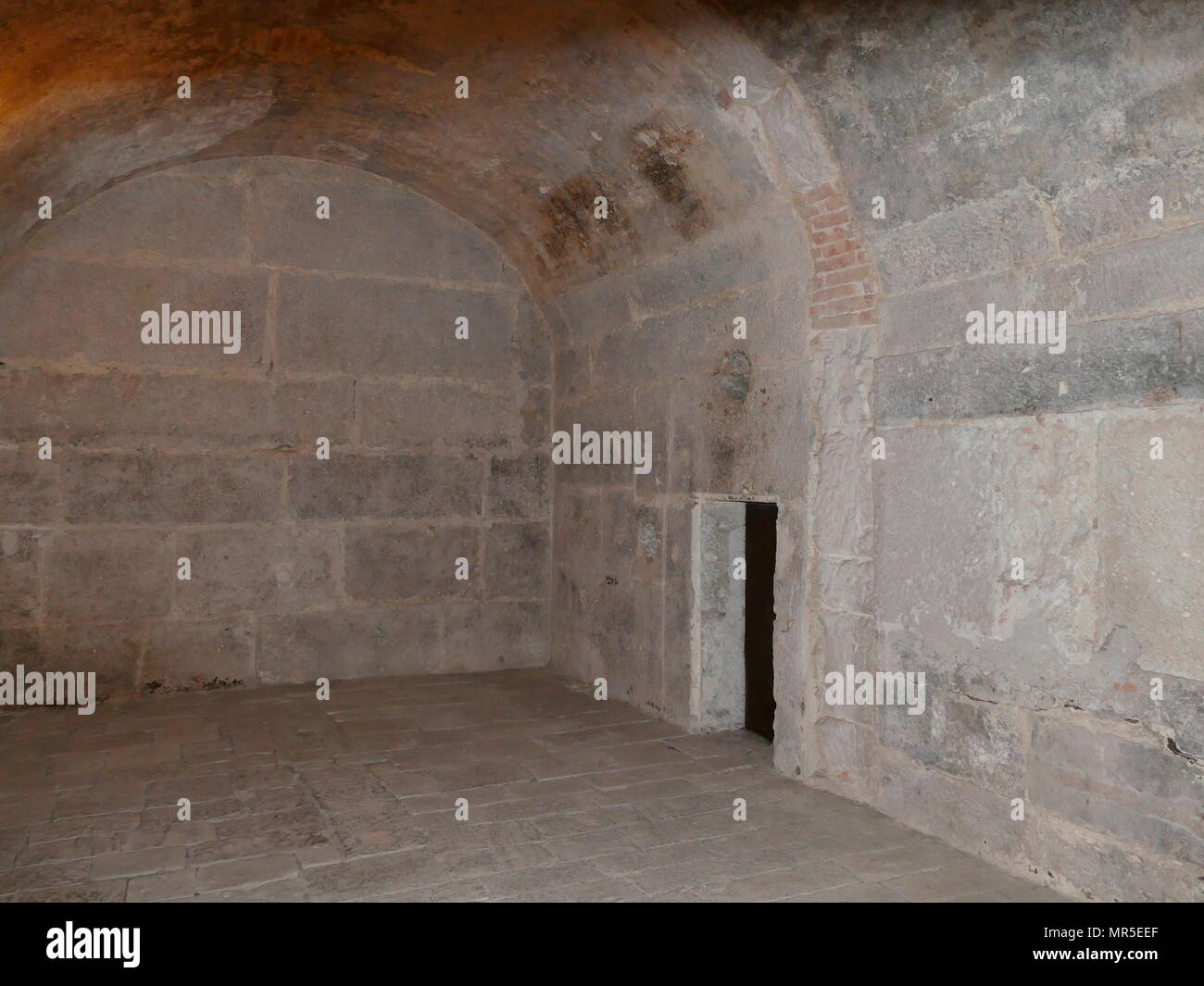 Le celle delle Prigioni Nuove, accanto al Palazzo del Doge di Venezia, Italia. costruite lungo il Rio de Palazzo dal palazzo degli inizi del XVII secolo. Le nuove prigioni erano collegati alle antiche prigioni dalla fotografatissima Ponte dei Sospiri. Foto Stock