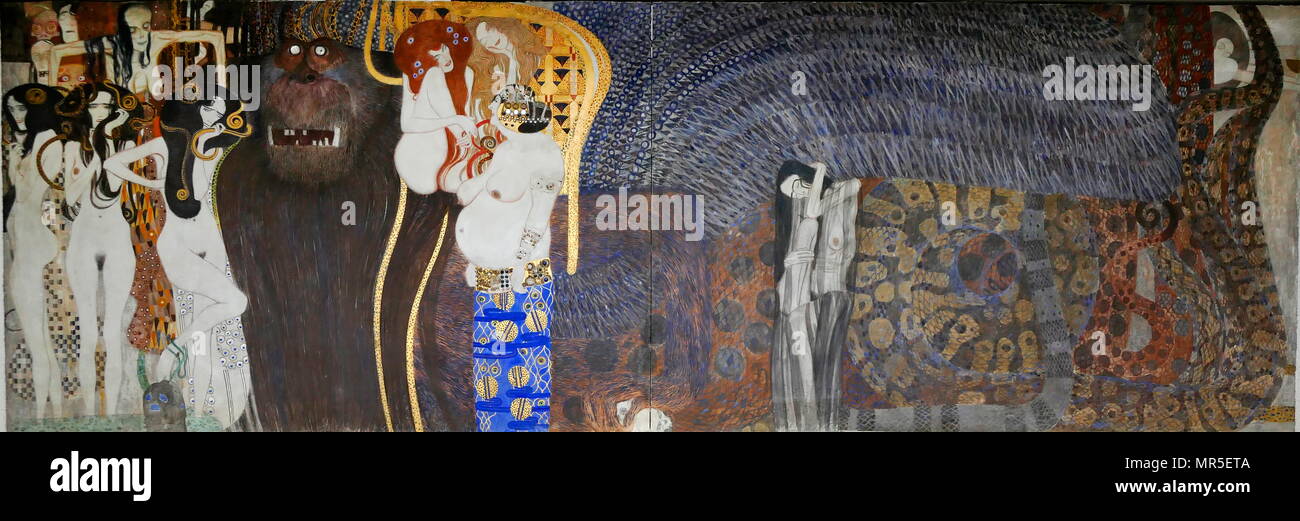 Il fregio di Beethoven è un dipinto di Gustav Klimt in mostra a Palazzo
