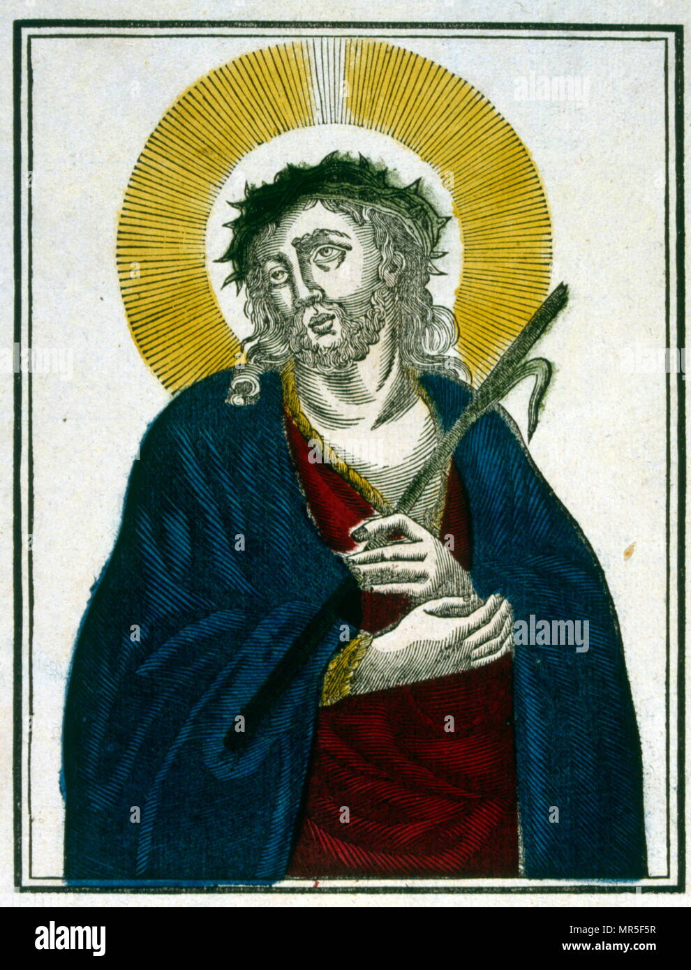 Il francese del XVIII secolo la xilografia illustrazione che mostra la risurrezione di Cristo Foto Stock