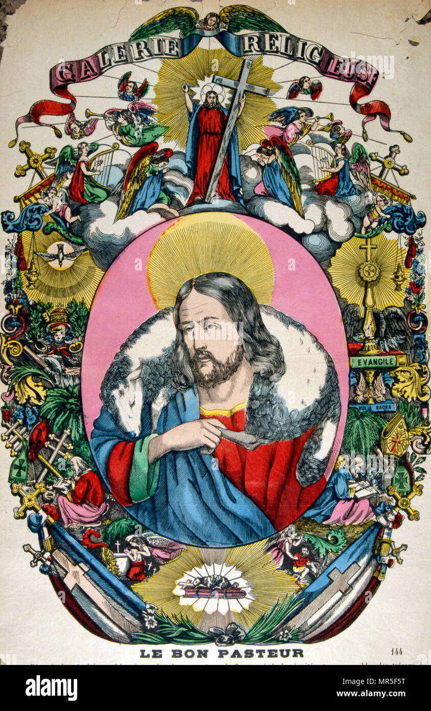 Il francese del XIX secolo che mostra la risurrezione di Cristo Foto Stock