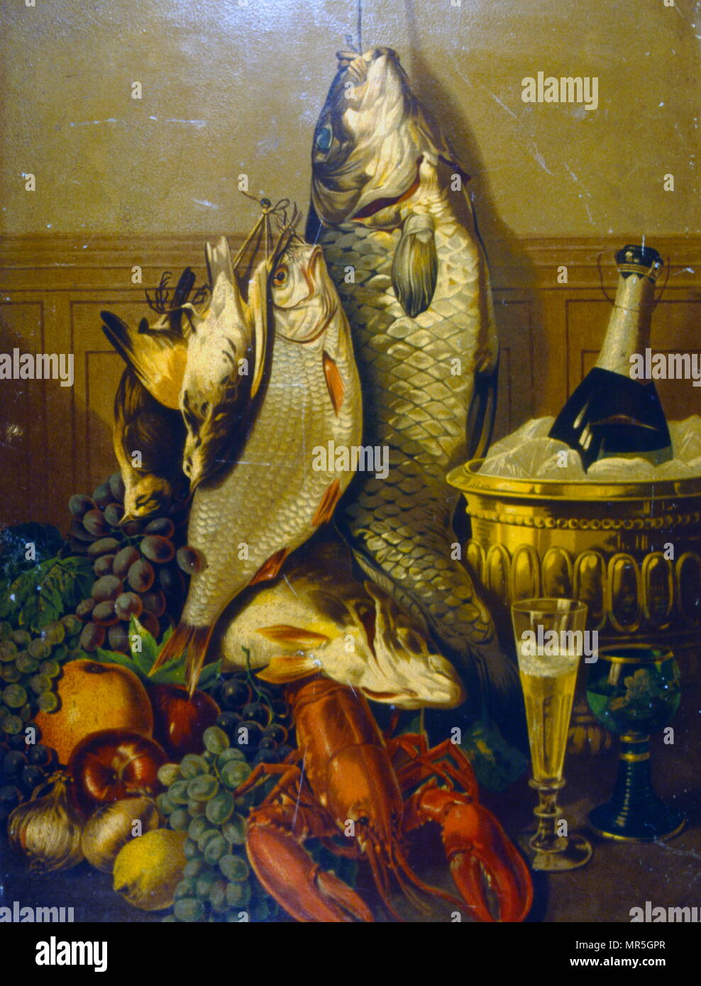 Il francese del XIX secolo di vita ancora la pittura. Artista sconosciuto); . Circa nel 1870 Foto Stock