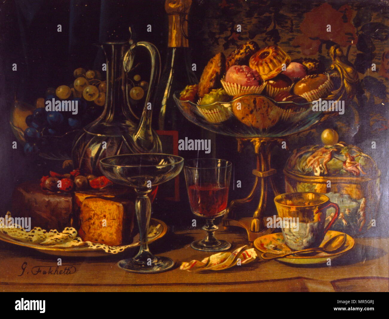 Il francese del XIX secolo di vita ancora la pittura. Circa nel 1870 Foto Stock