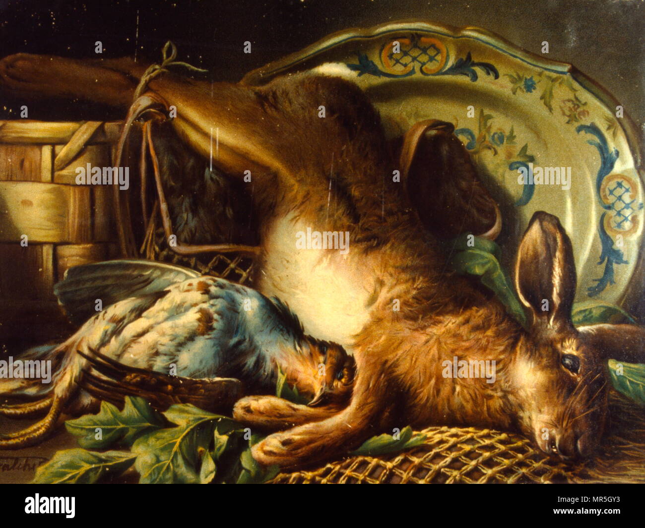 Il francese del XIX secolo di vita ancora la pittura. Artista sconosciuto); . Circa nel 1870 Foto Stock