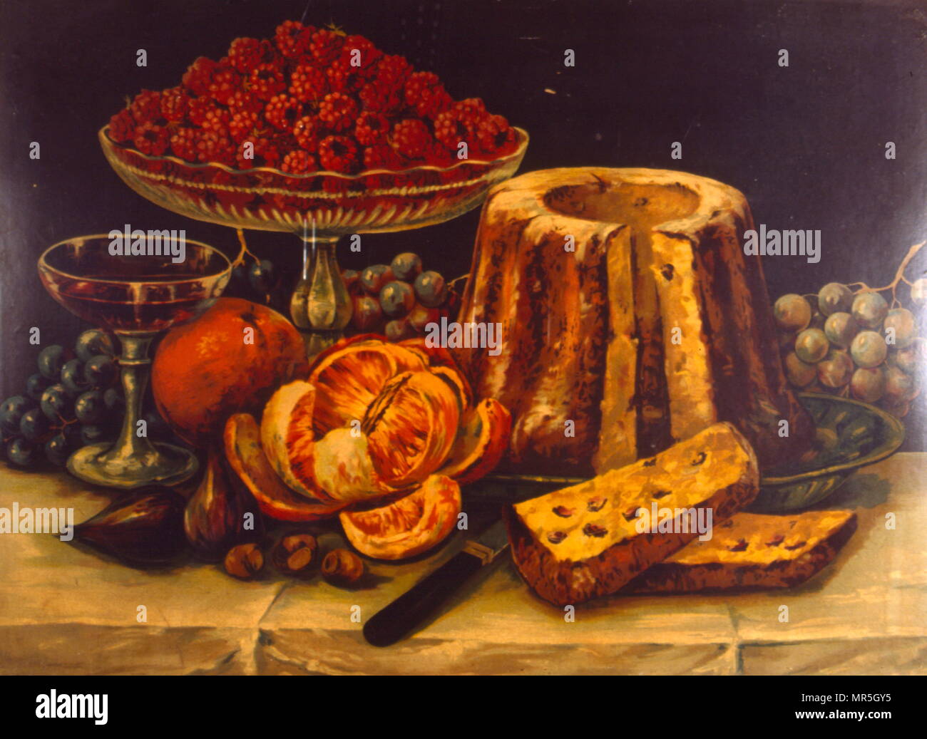 Il francese del XIX secolo di vita ancora la pittura. Artista sconosciuto); . Circa nel 1870 Foto Stock