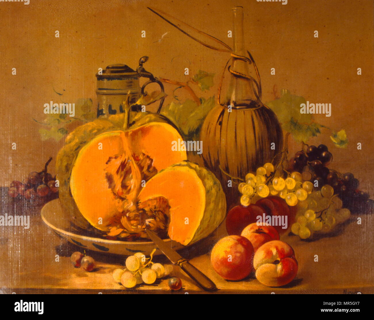 Il francese del XIX secolo di vita ancora la pittura. Artista sconosciuto); . Circa nel 1870 Foto Stock