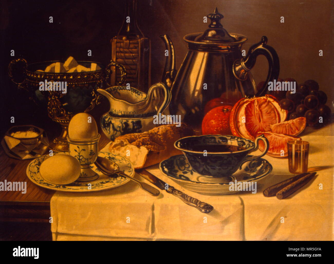 Il francese del XIX secolo di vita ancora la pittura. Artista sconosciuto); . Circa nel 1870 Foto Stock