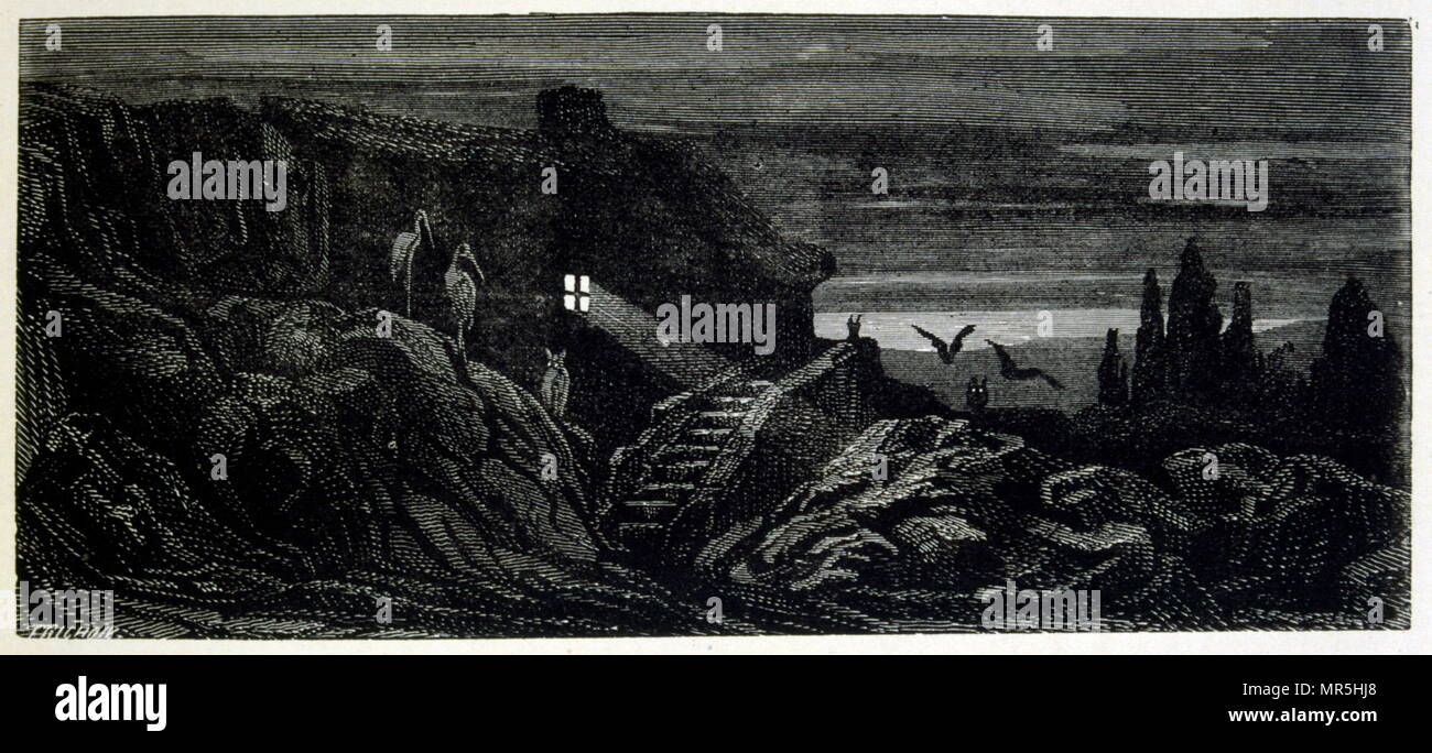 Croque-Mitaine (hobgoblin), 1892 Edition, con illustrazioni di Paul Gustave Doré (1832 - 1883); artista francese, incisore e illustratore. Il mostro (croque mitaine) era un carattere maleficent presentate ai bambini per paura di loro e così li rendono più saggio. Foto Stock