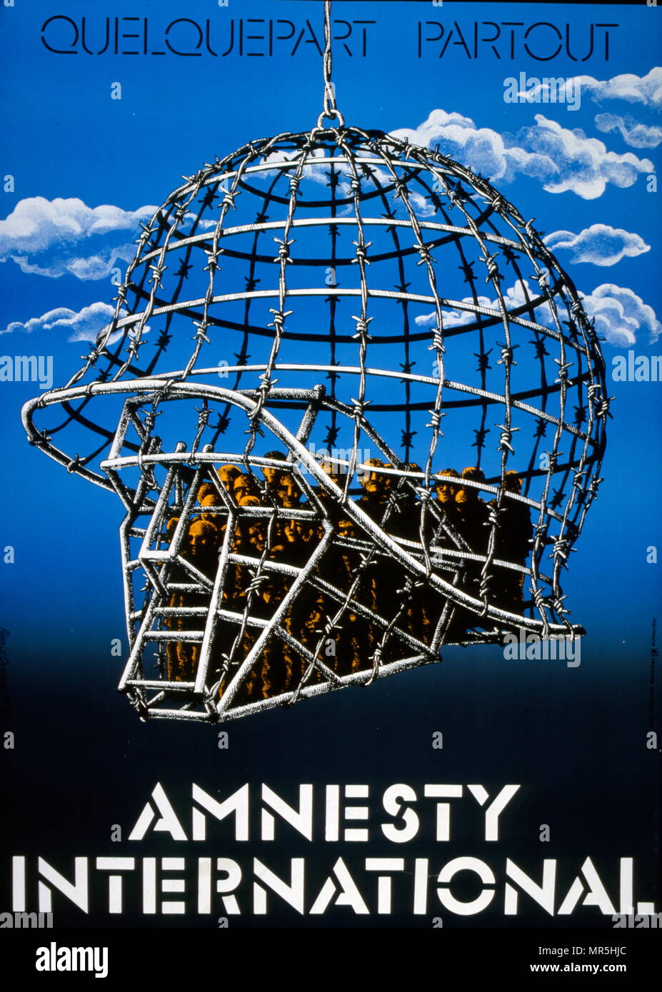 Alain Le Quernec, poster per Amnesty International, 1978. Alain Le Quernec,  è nato nel 1944 ed è un manifesto francese e il relatore Foto stock - Alamy