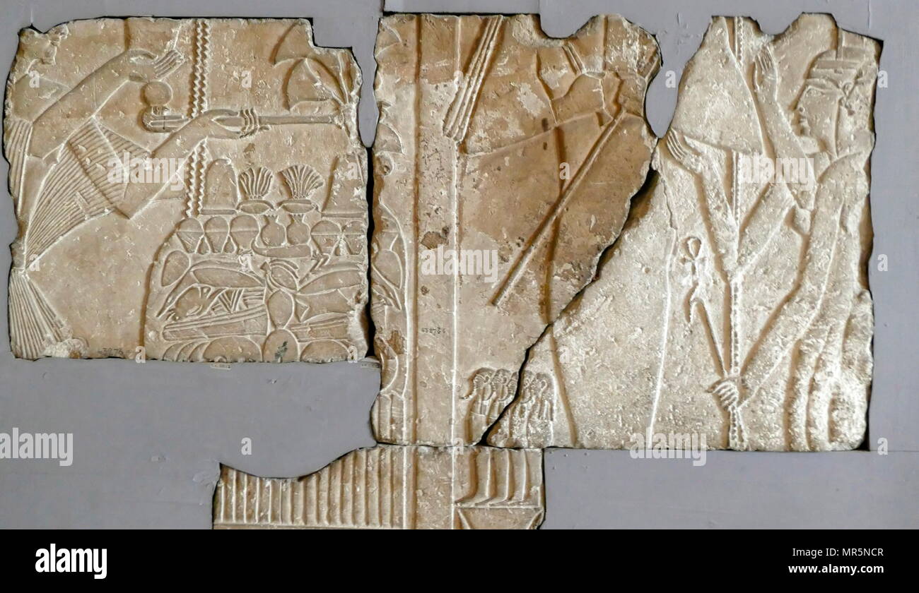 Sollievo dalla tomba del maggiordomo Horemheb che ha servito re Ramses II. Xix dinastia Saqqara, Egitto Foto Stock