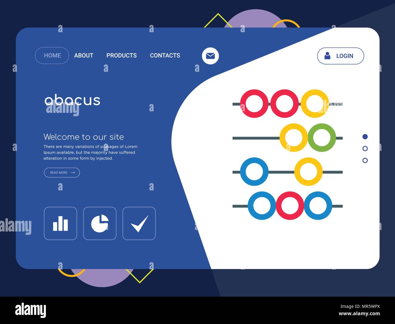 La qualità di una pagina sito web abacus modello EPS vettoriali, moderno Web Design con piatto e gli elementi di interfaccia utente illustrazione del paesaggio, ideale per landing page Illustrazione Vettoriale