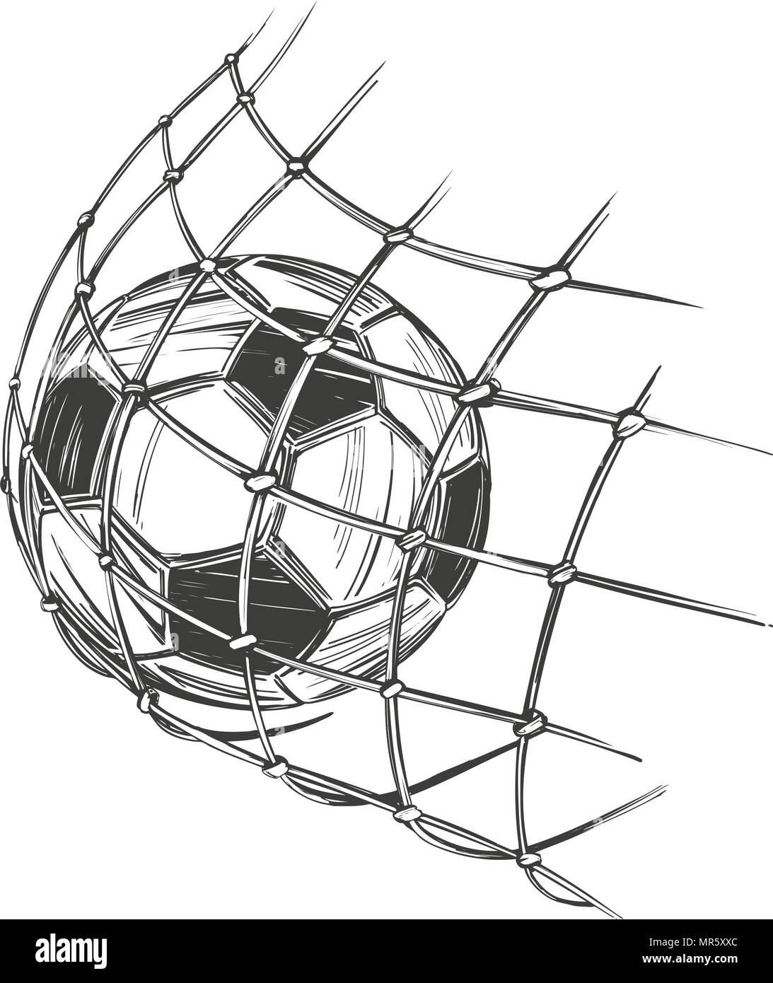 Calcio, calcio, sport gioco, emblema di segno, disegnati a mano illustrazione vettoriale schizzo Illustrazione Vettoriale