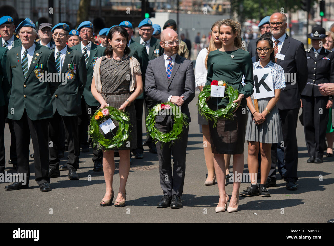 Il cenotafio, Whitehall, Londra, Regno Unito. 23 Maggio, 2018. Giornata internazionale dei Caschi Blu dell ONU cerimonia del Ricordo Foto Stock