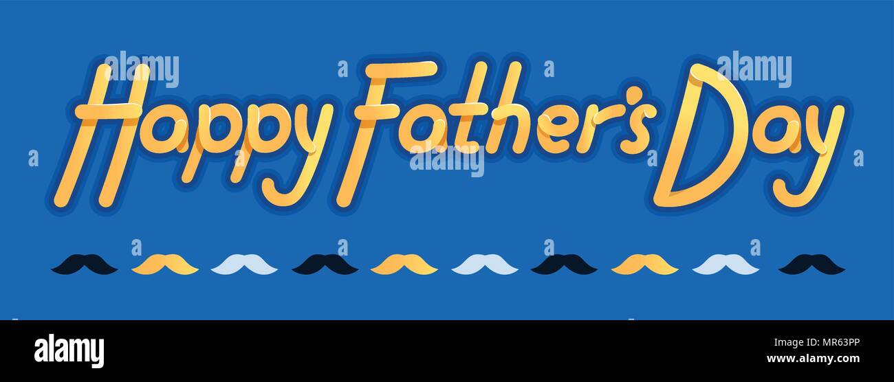 Felice Giornata dei padri - Illustrazione per padre giorno - logo e slogan per t-shirt, cappello da baseball o cartolina originale lettere luminose. Illustrazione Vettoriale