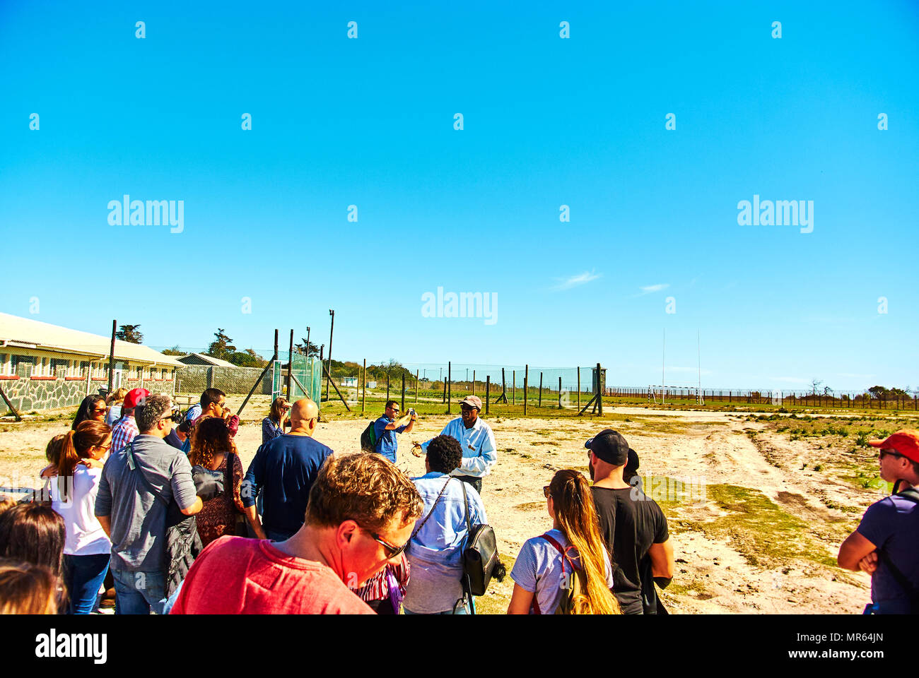 Robben Island (Afrikaans: Robbeneiland) Isola di Table Bay, a ovest della costa di Bloubergstrand, Cape Town, Sud Africa. Il nome è olandese per 'seal Foto Stock