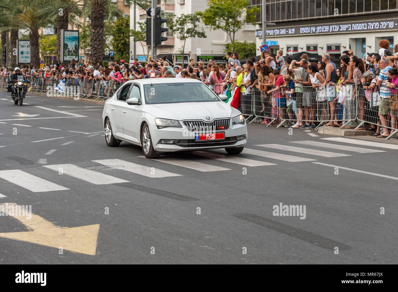 Israele, Tel Aviv-Yafo 5 Maggio 2018: 2018 Giro d'Italia - Arrivo a Tel Aviv - protezione completa Foto Stock