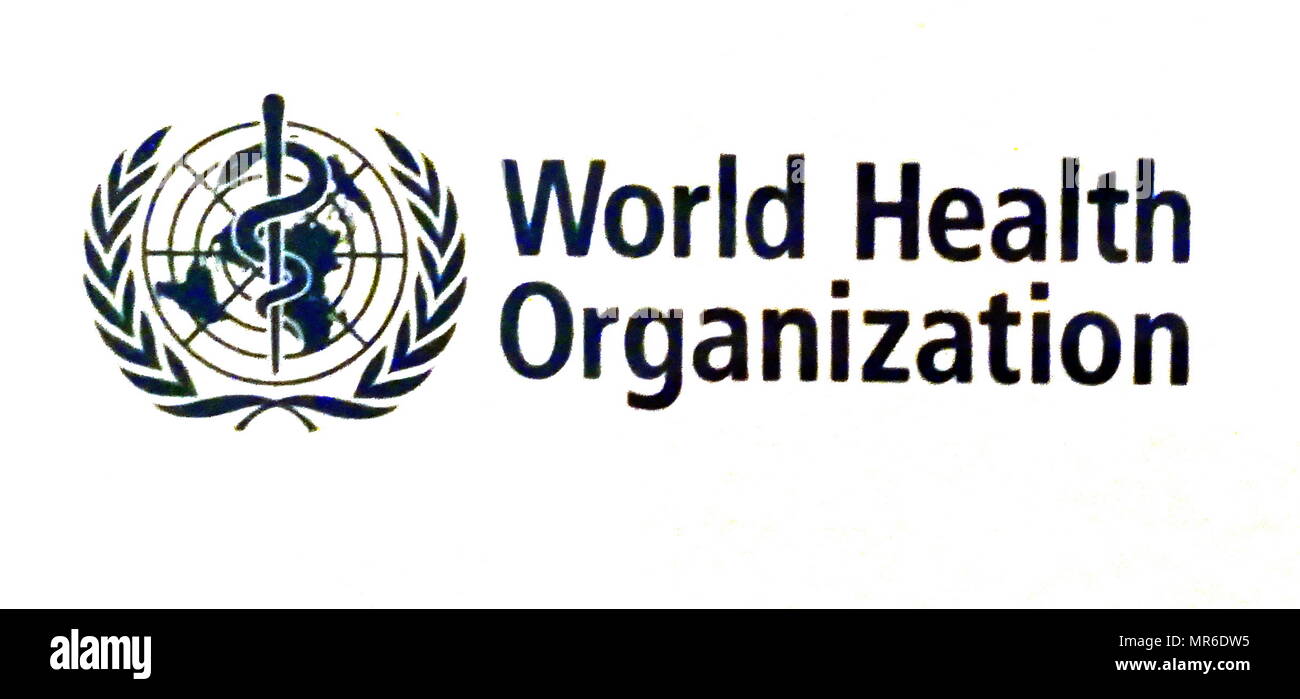 Logo dell'OMS (Organizzazione Mondiale della Sanità (OMS), istituito in seno alle Nazioni Unite Foto Stock