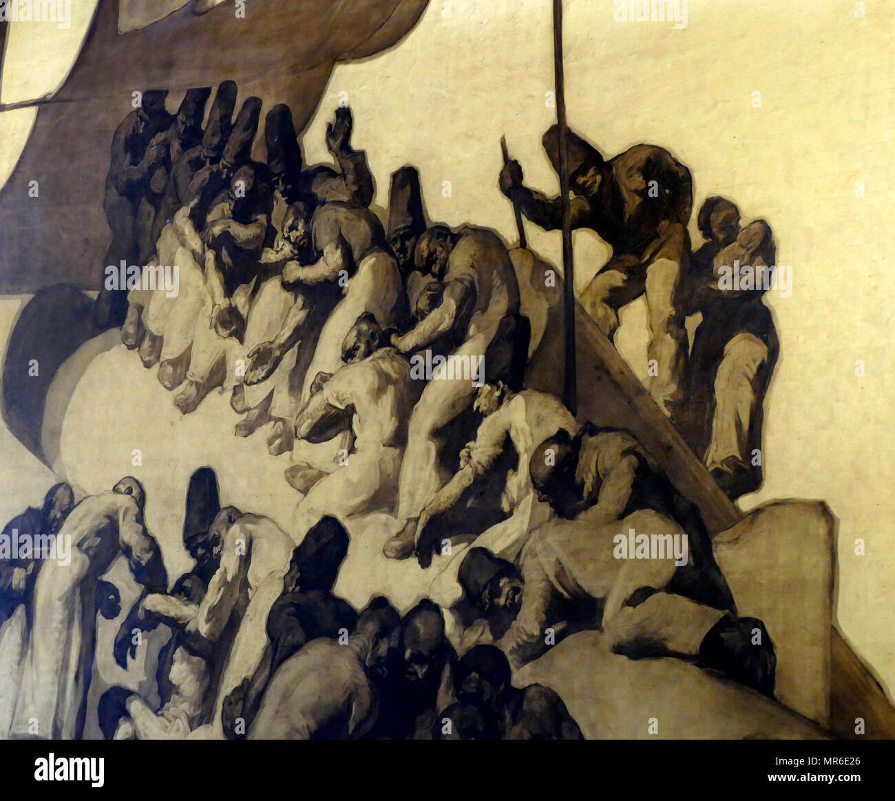 Pitture Murali in camera di consiglio, Palais des Nations, Ginevra (Svizzera). Sul soffitto e pareti. Dipinto nel 1936 dall'artista catalano José María Sert, erano un dono da parte del Governo di Spagna. Essi illustrano il progresso umano attraverso la salute, la tecnologia, la libertà e la pace. Questa è stata la casa della lega delle nazioni, e è presente luogo di incontro della Conferenza sul disarmo. Foto Stock