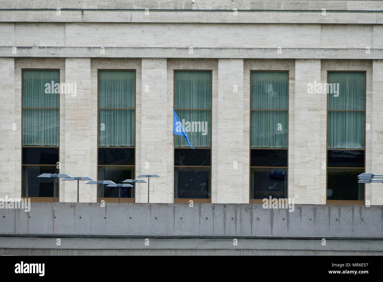 Palais des Nations, sede delle Nazioni Unite di Ginevra, Svizzera. Questa è stata la casa della lega delle nazioni, e è presente luogo di incontro della Conferenza sul disarmo. Foto Stock