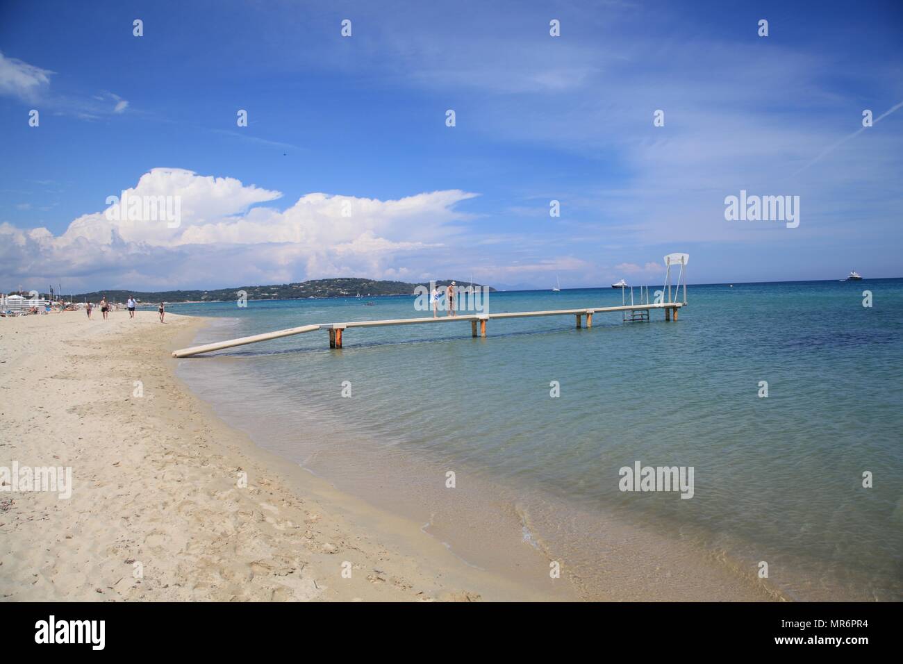 Spiaggia di Pampelonne, St Tropez, Var, Francia Foto Stock