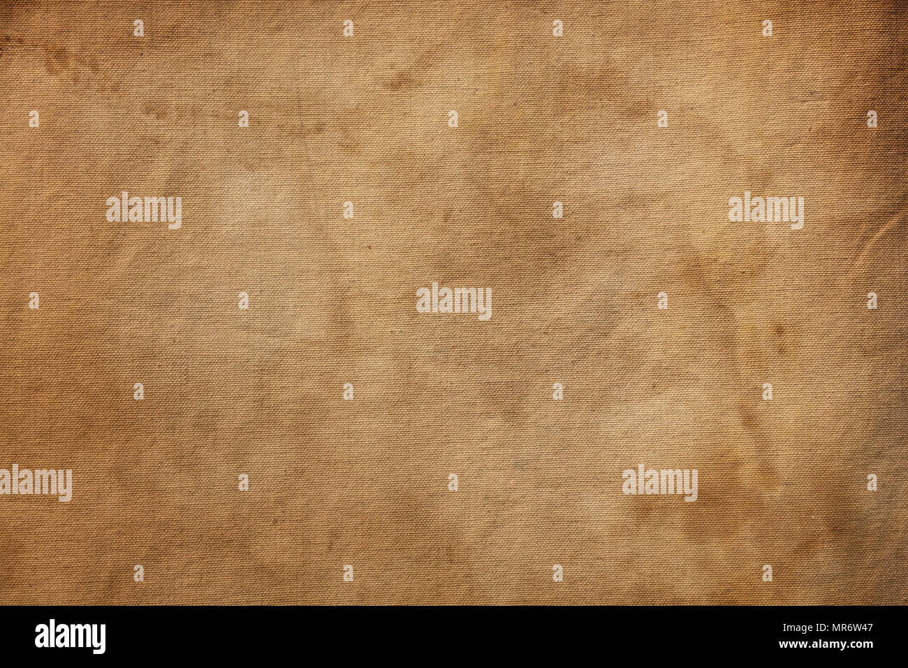 Il vecchio grunge marrone vintage anatra lino lino tessile di tessuto di tela sailcloth texture pattern di sfondo con macchie di sporco Foto Stock