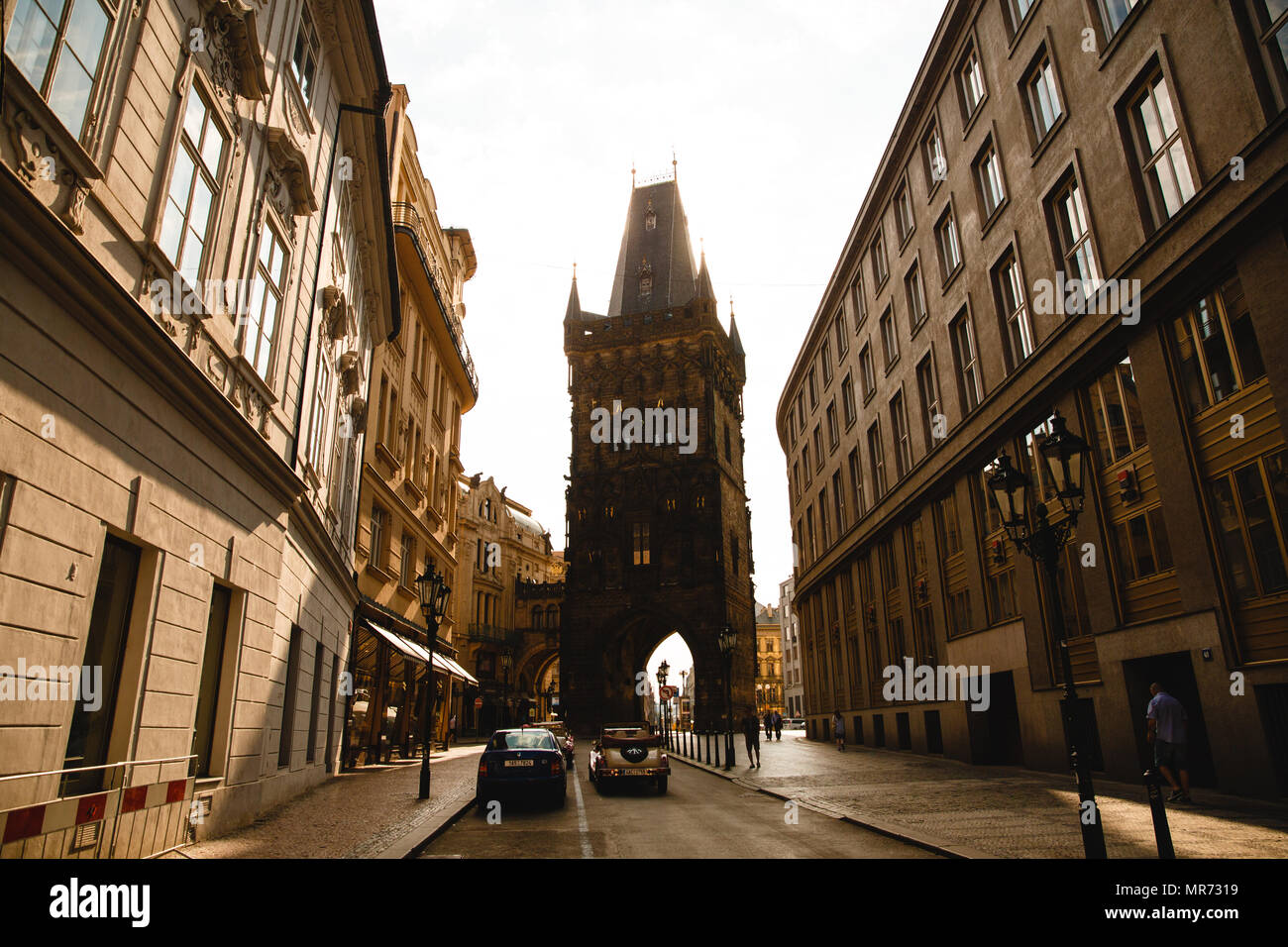 Praga, Repubblica Ceca - 23 giugno 2017: uno del Ponte delle Torri del Ponte Carlo a Praga, Repubblica Ceca Foto Stock