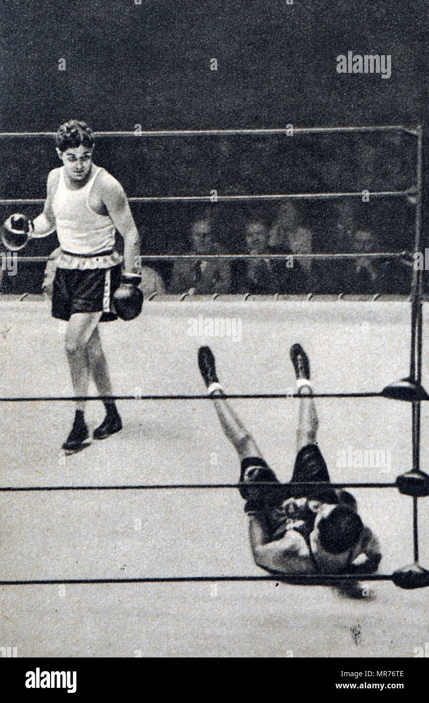 Fotografia di Amado Azar (1913 - 1971) dall Argentina al 1932 giochi olimpici. Amsdo ha conquistato l'argento nei pesi medi di classe. Foto Stock