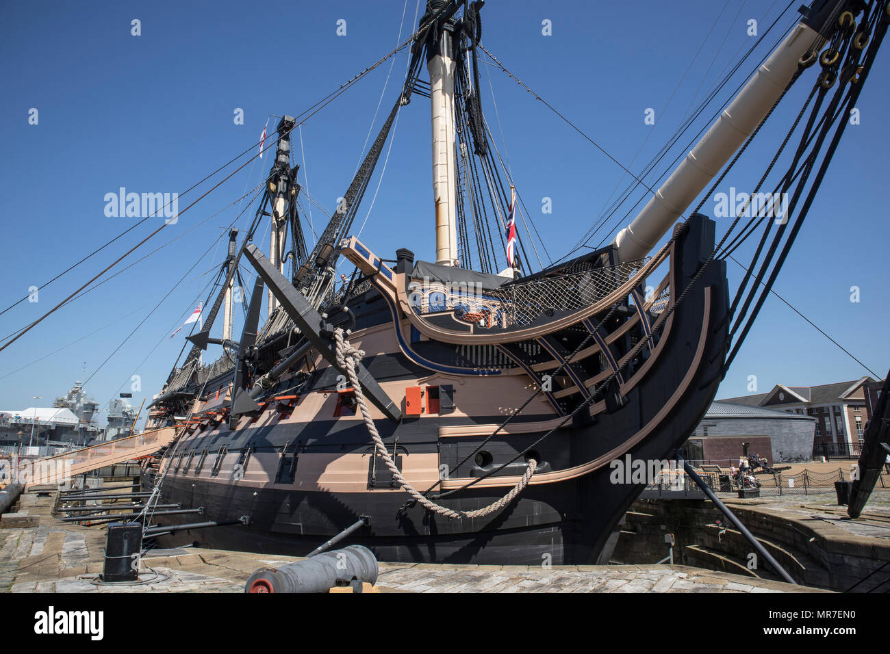 HMS Victory a Portsmouth Historic darsene, Sussex, Regno Unito Foto Stock