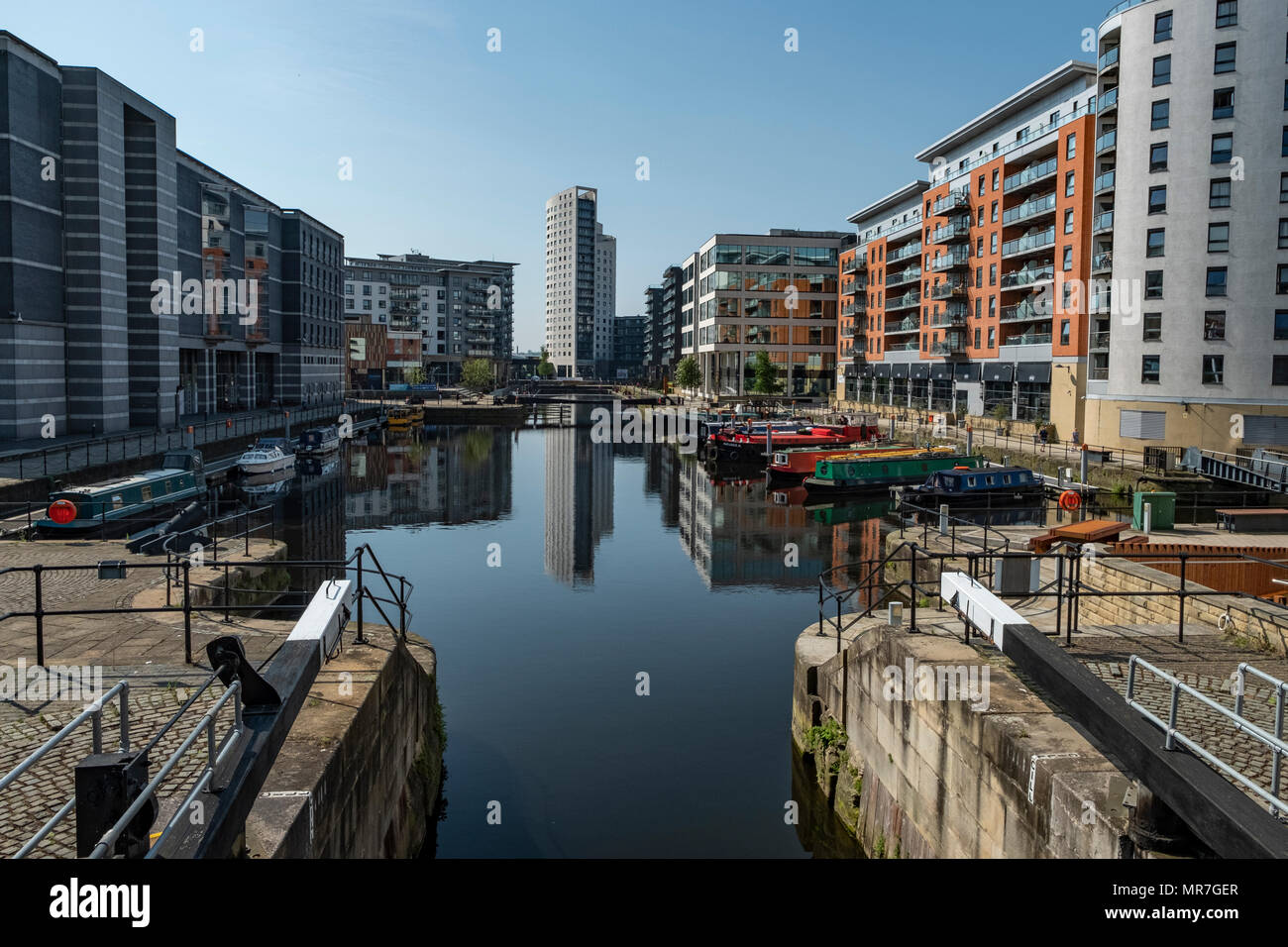 Leeds Dock formerley Clarence Dock nel centro di Leeds. Foto Stock